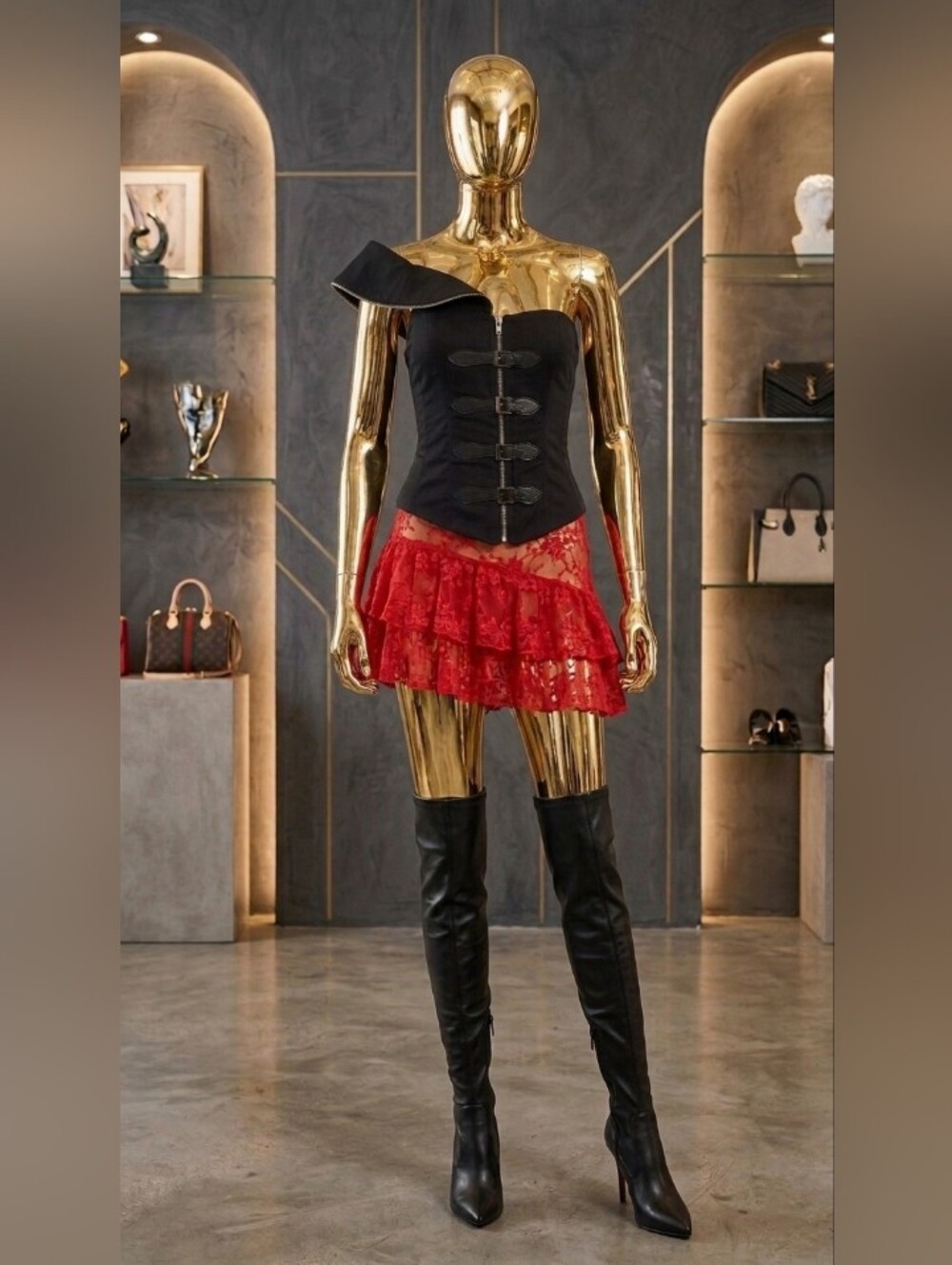 Awesome Vintage Acemetrical Corset Style Stylish Sexy Top ♥️